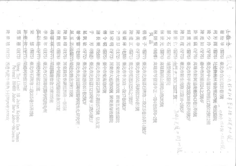 團契成員通訊錄